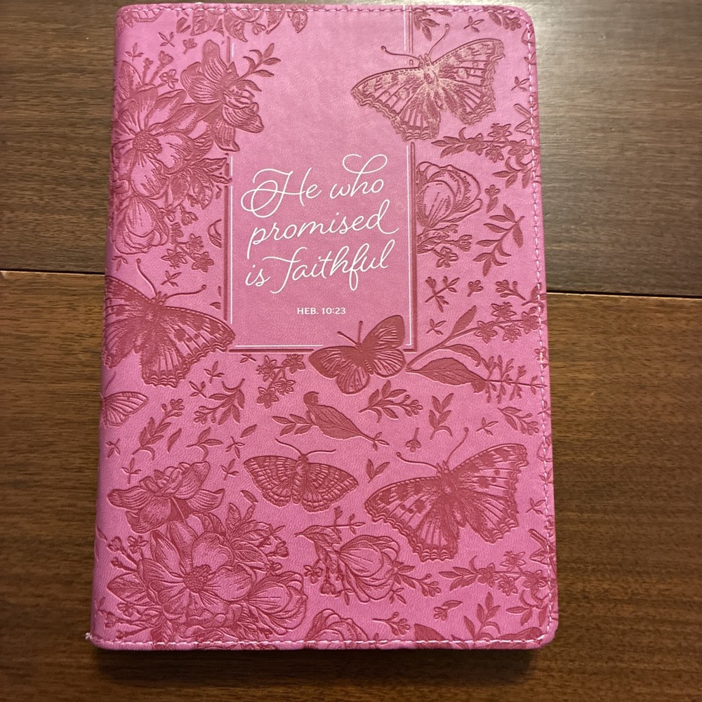 He Who Promised Is Faithful Faux Leather Lined Page Journal W/ Zipper  READ DESC